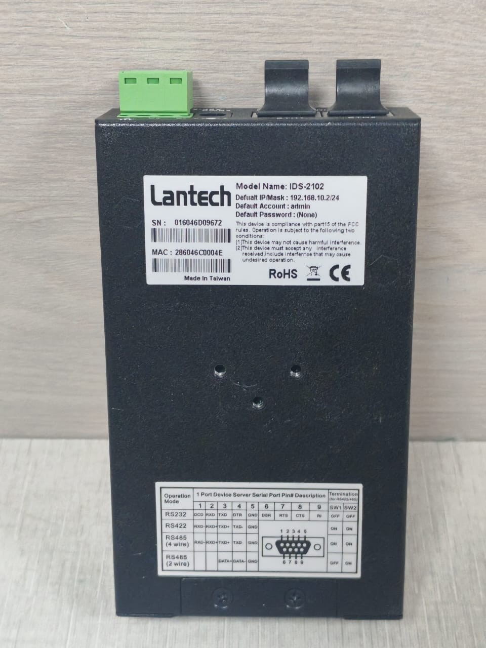 Lantech IDS-2102 Lantech IDS-2102 Pioneering lndustrial & IP Networks / Ethernet Device Server 4