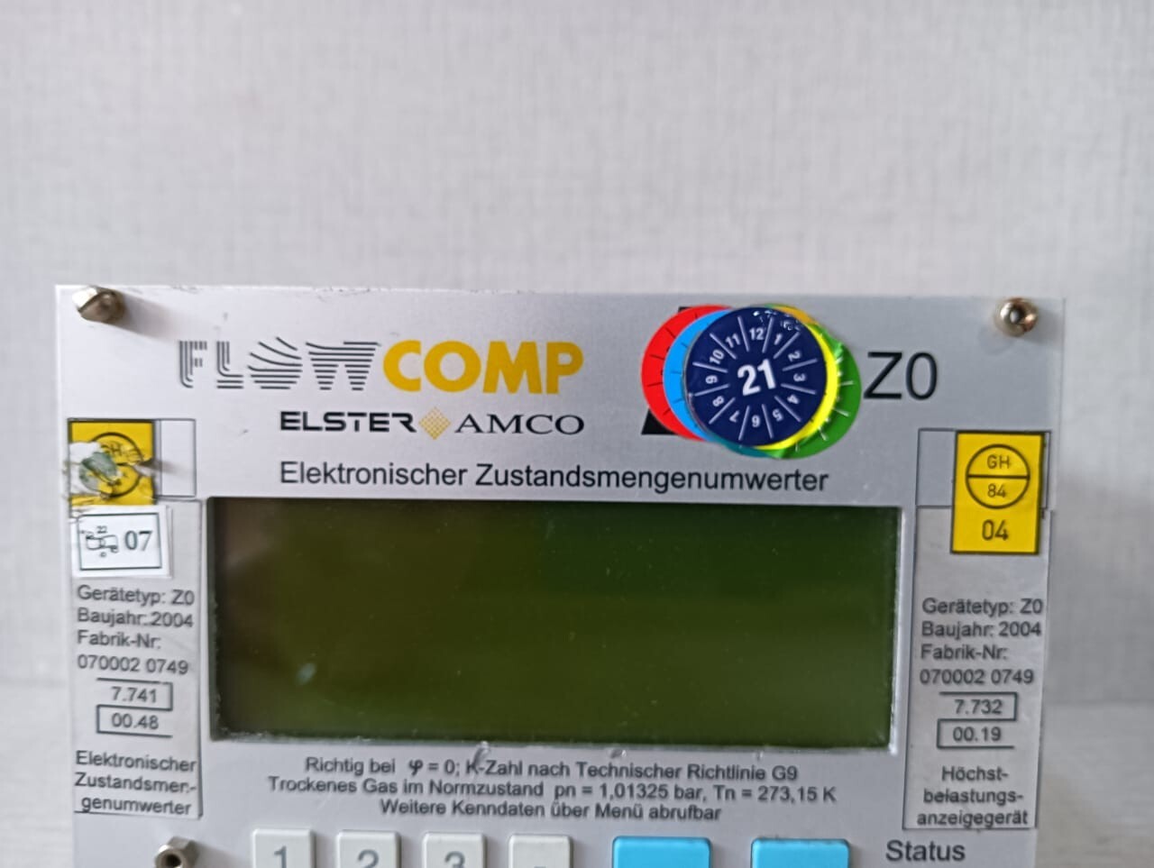ELSTER AMCO 070002 ELSTER AMCO FLOW COMP Z0 070002 0749 MONITORING UNIT 3