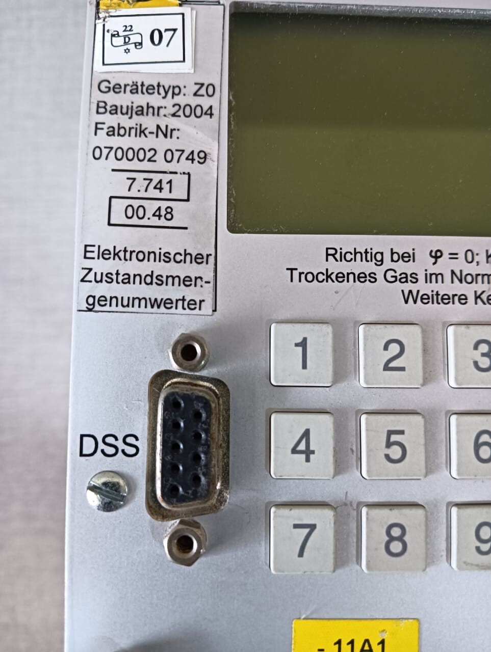 ELSTER AMCO 070002 ELSTER AMCO FLOW COMP Z0 070002 0749 MONITORING UNIT 6