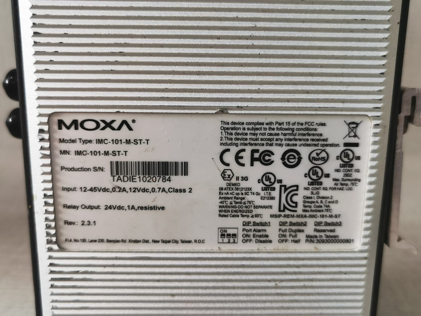 Moxa IMC-101-M-ST-T MOXA IMC-101-M-ST-T Rev. 2.3.1 INDUSTRIAL MEDIA CONVERTER 2
