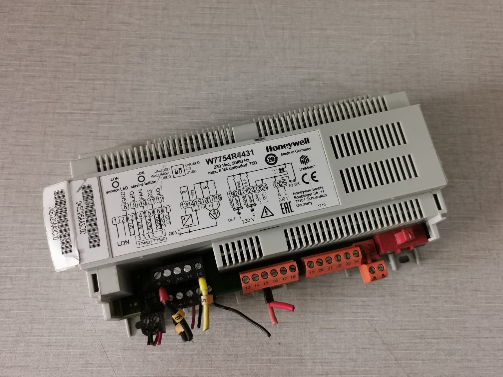 Honeywell W77544R431 HONEYWELL W77544R431 CONTROLLER 230VAC,50/60HZ MAX.6VA 3