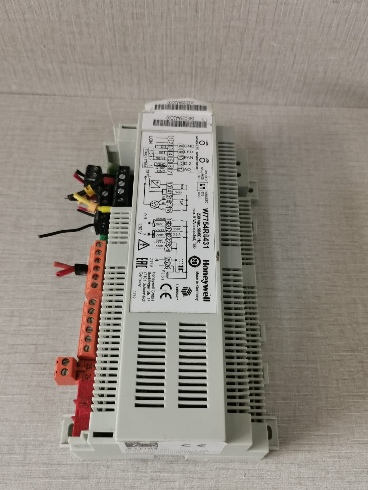 Honeywell W77544R431 HONEYWELL W77544R431 CONTROLLER 230VAC,50/60HZ MAX.6VA 5
