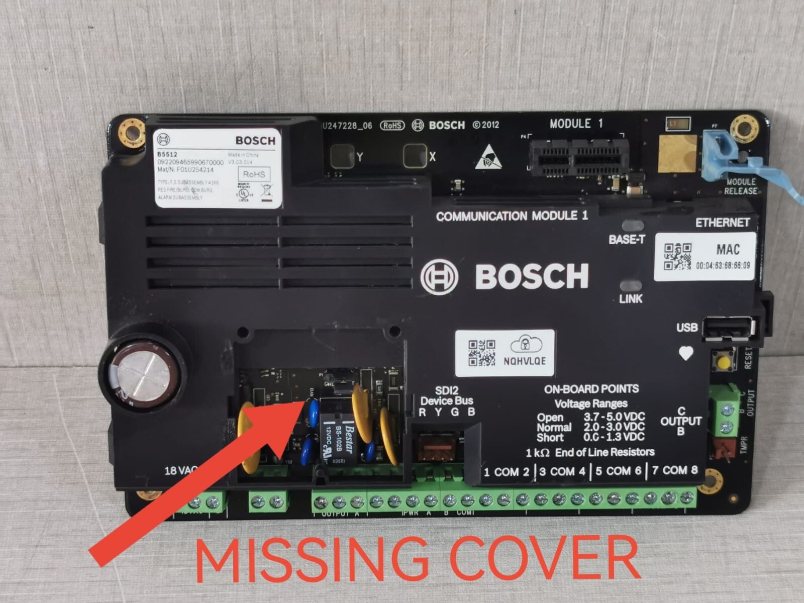 Bosch B5512 Bosch B5512 + B430 Security Alarm Control Board V3.03.014 - with 5