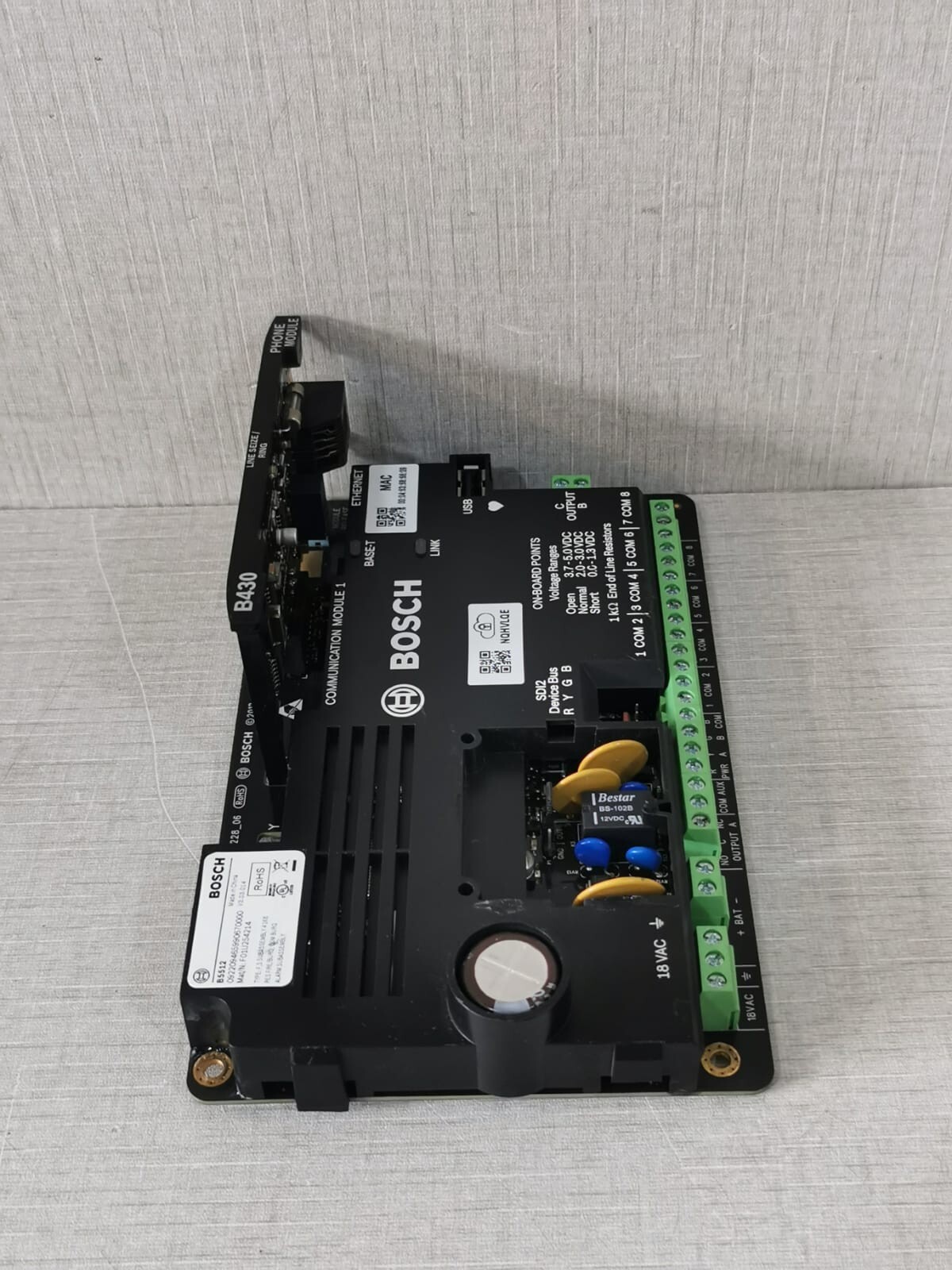 Bosch B5512 Bosch B5512 + B430 Security Alarm Control Board V3.03.014 - with 8