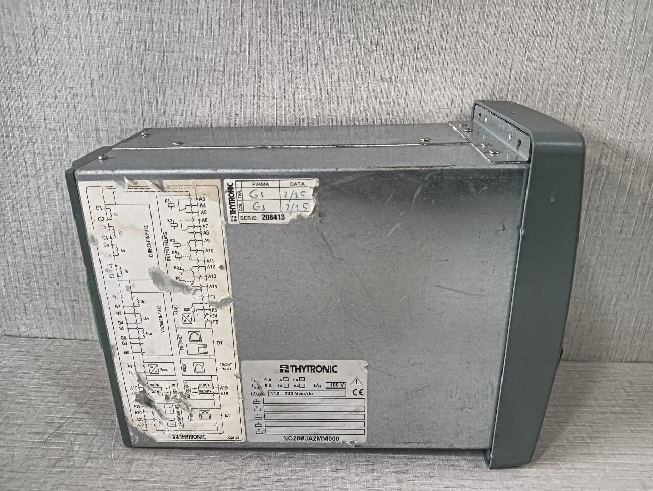 THYTRONIC RELAY-110 THYTRONIC NC20 /JA2MM000 BANK CAPACITOR PROTECTION RELAY 110-230 Vac/dc 10