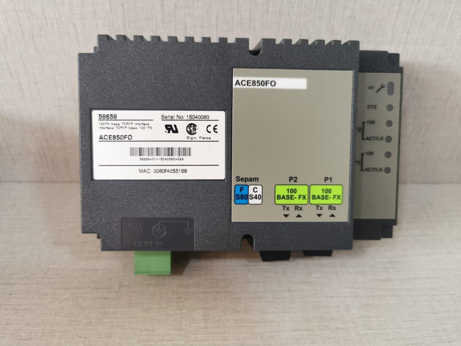 Schneider Electric ACE850FO SCHNEIDER ELECTRIC ACE850FO 59659 100FX BASE TCP/IP INTERFACE 2