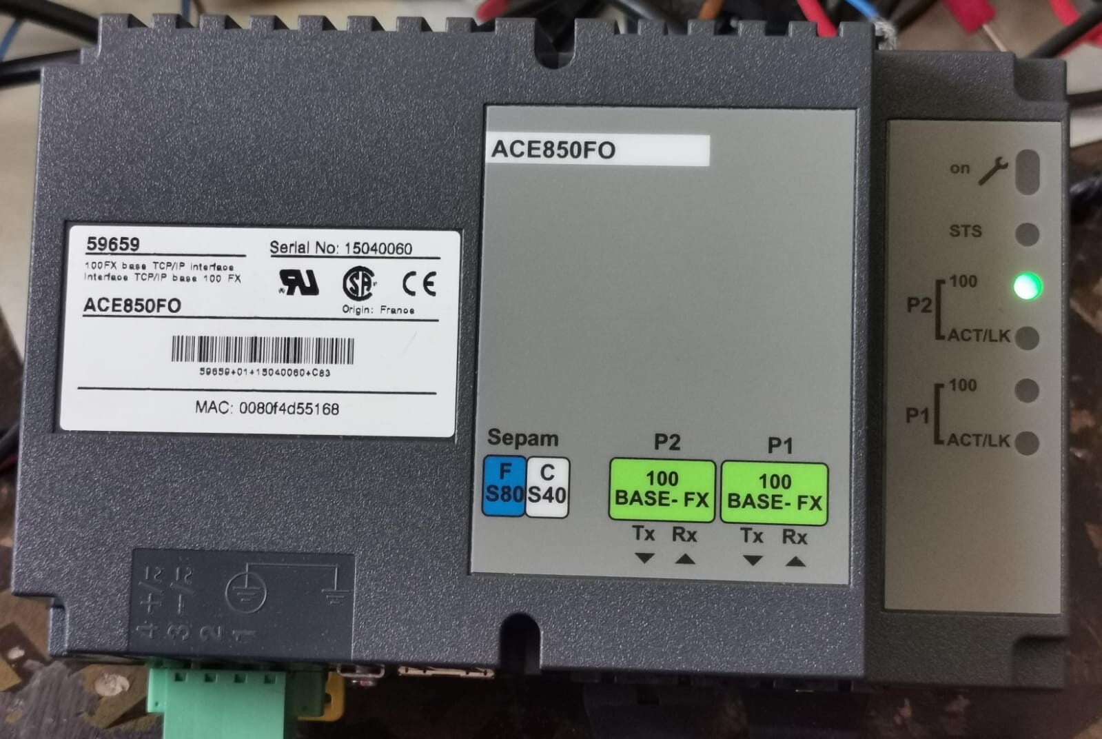 Schneider Electric ACE850FO SCHNEIDER ELECTRIC ACE850FO 59659 100FX BASE TCP/IP INTERFACE 3