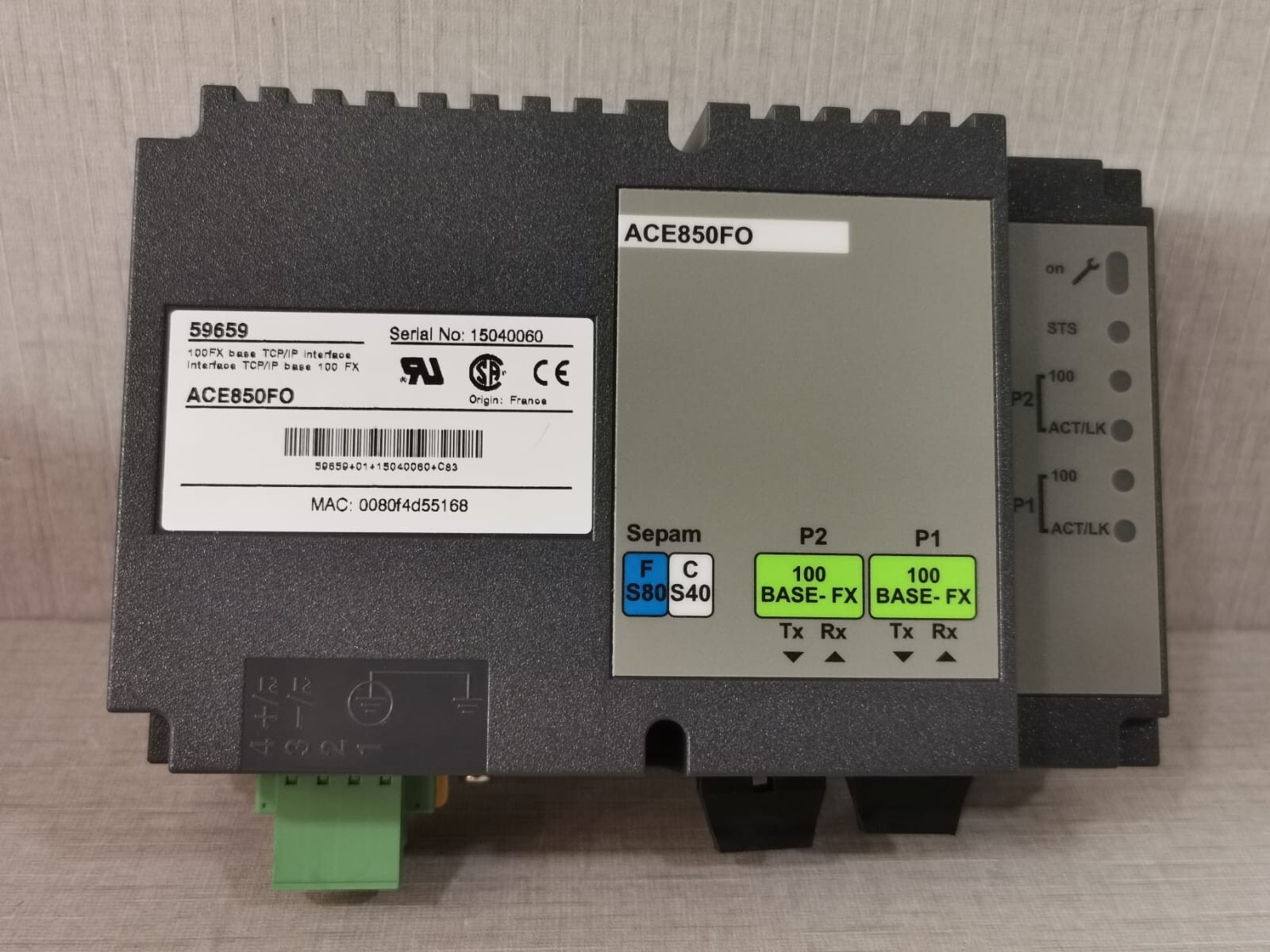 SCHNEIDER ELECTRIC ACE850FO 59659 100FX BASE TCP/IP INTERFACE