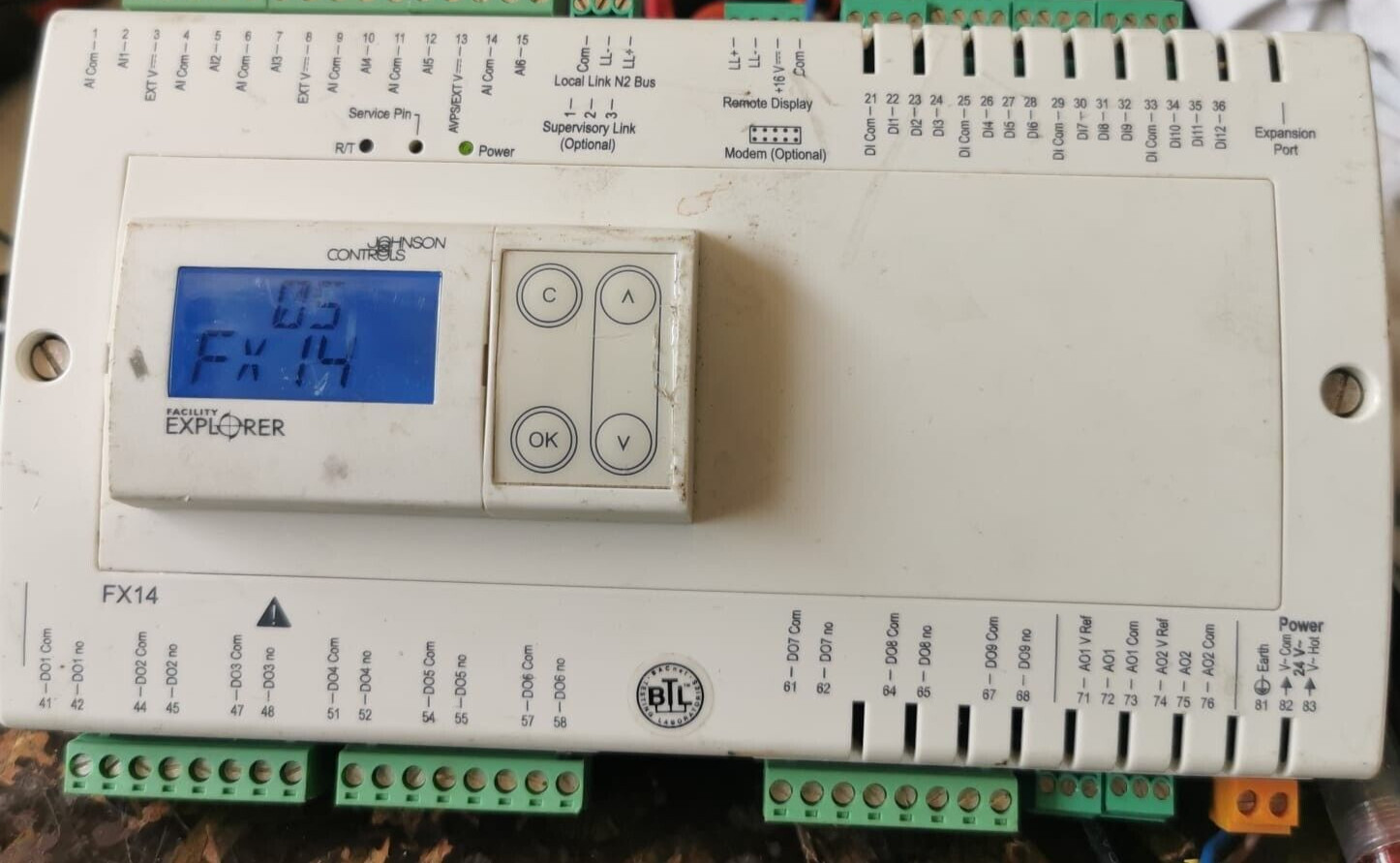 Johnson Controls FX14D74-000C JOHNSON CONTROLS LP-FX14D74-000C VERSION B FX14 FIELD CONTROLLER 2