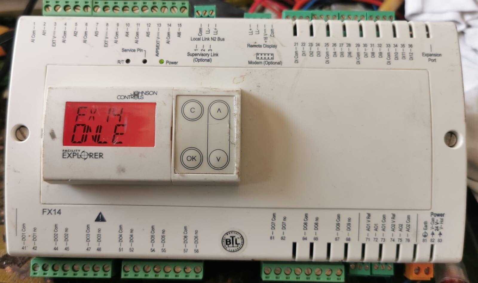 Johnson Controls FX14D74-000C JOHNSON CONTROLS LP-FX14D74-000C VERSION B FX14 FIELD CONTROLLER 3