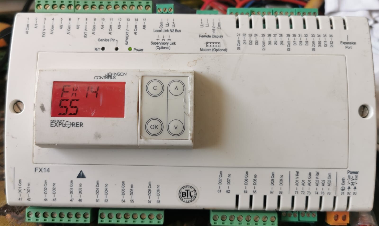 Johnson Controls FX14D74-000C JOHNSON CONTROLS LP-FX14D74-000C VERSION B FX14 FIELD CONTROLLER 4