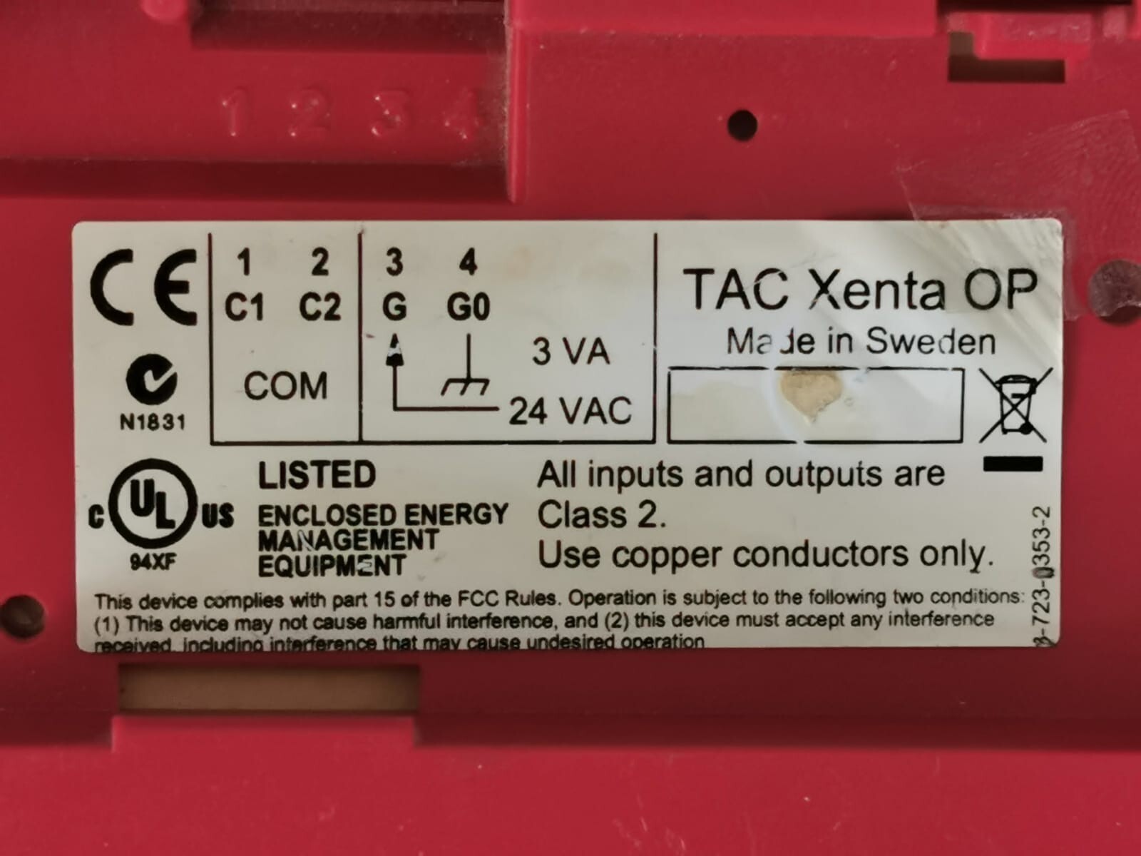 TAC XENTA TAC XENTA OP TAC XENTA OP Display 3