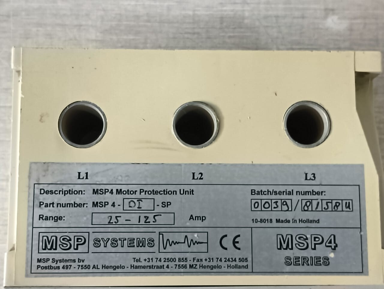 MSP SYSTEMS SYSTEMS MSP SYSTEMS MSP 4 -DI- SP MSP4 MOTOR PROTECTION UNIT 4