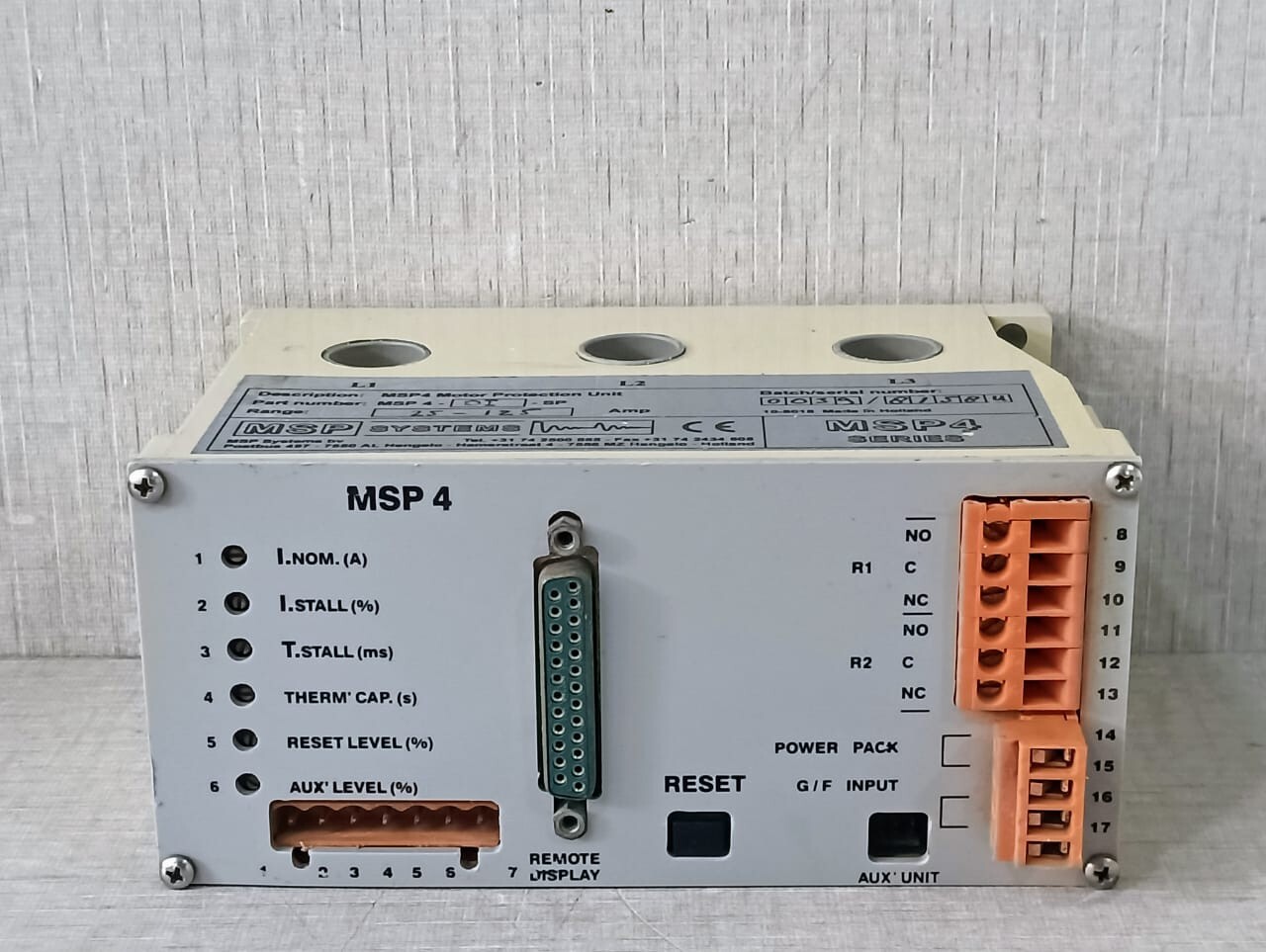MSP SYSTEMS MSP 4 -DI- SP MSP4 MOTOR PROTECTION UNIT