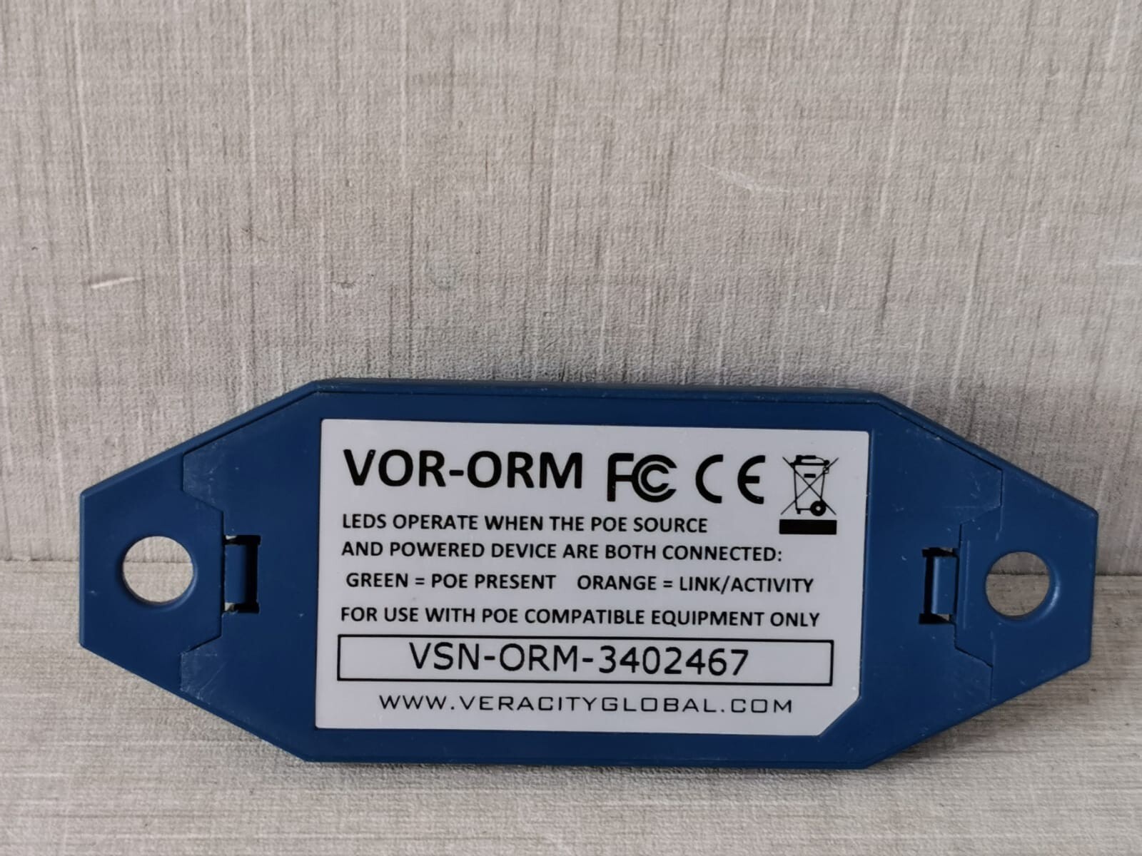 VERACITY VOR-ORM VERACITY VOR-ORM OUTREACH Max ETHERNET & POE EXTENDER 10/100 LAN 6