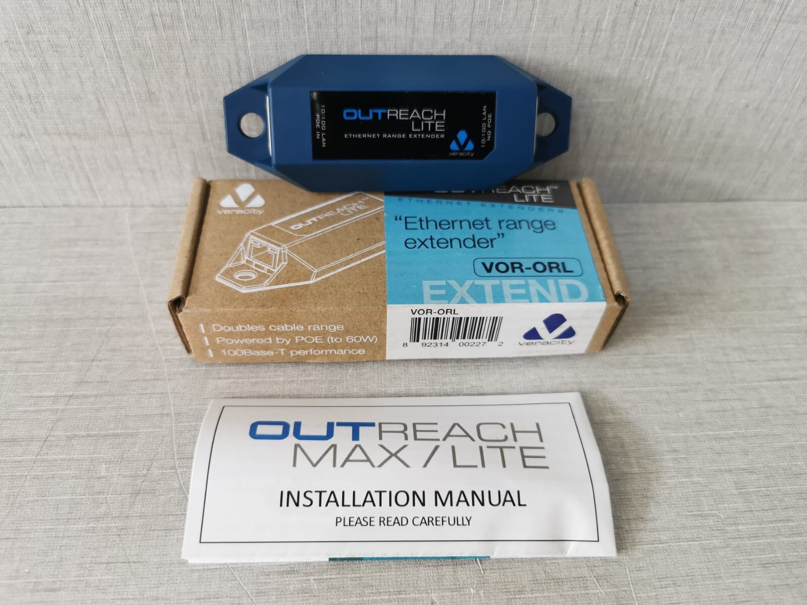 VERACITY VOR-ORL OUTREACH LITE ETHERNET RANGE EXTENDER 10/100 LAN POE