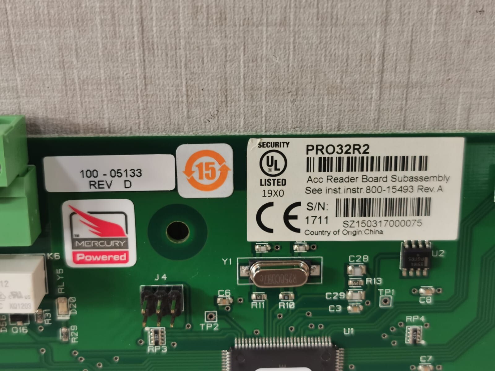 Honeywell 10291-0000-F REV.C HONEYWELL PRO32R2 2-READER BOARD 10291-0000-F REV.C 2