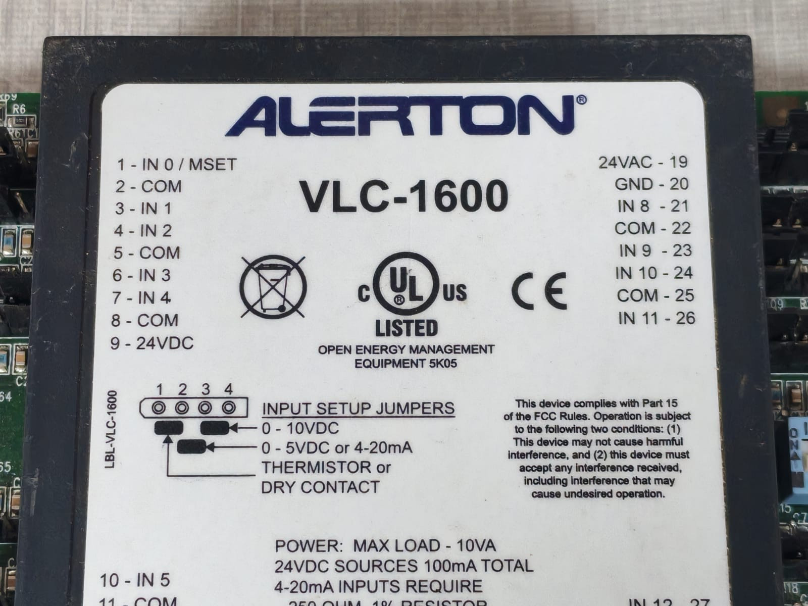 Alerton VLC-1600 ALERTON VLC-1600 INPUT MONITORING CONTROLLER 2