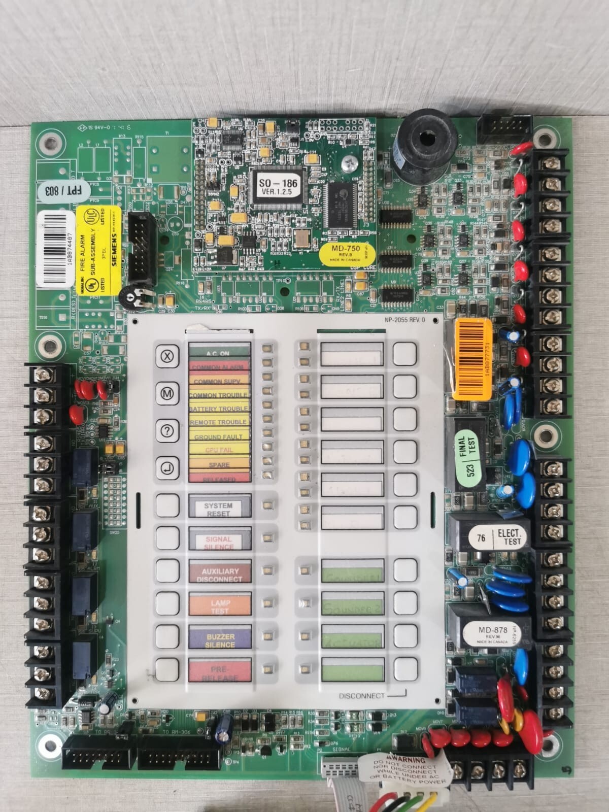 Siemens NP- 2055 REV. 0 SIEMENS TXR-320 FIRE ALARM PANEL /NP- 2055 REV. 0 3