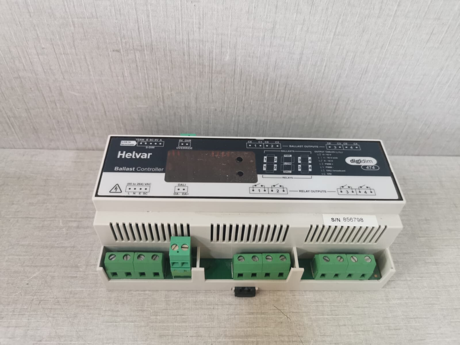 HELVAR HELVAR 474 HELVAR 474 BALLAST CONTROLLER S/W V1.60 REV.7 85-264VAC 6