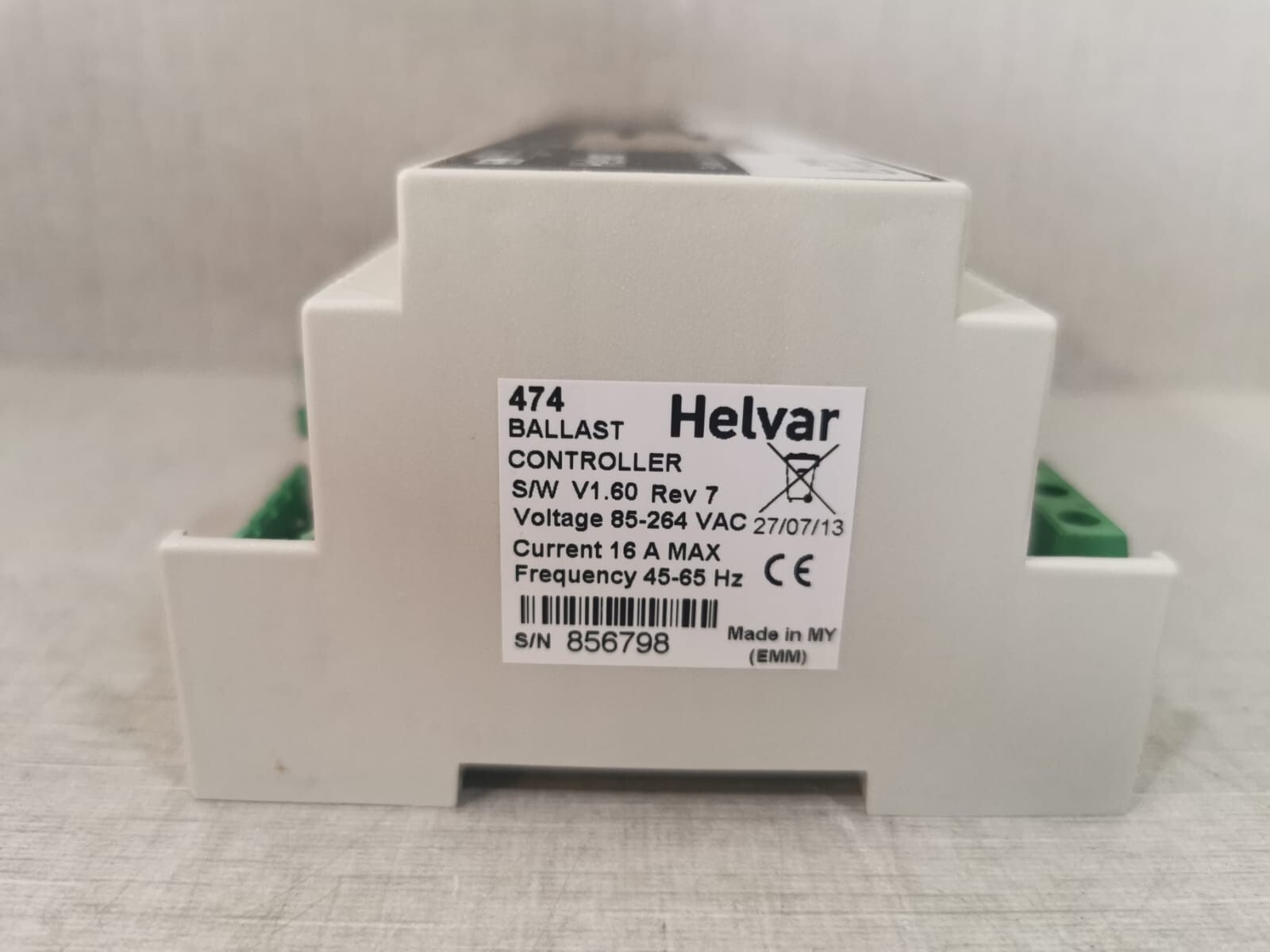 HELVAR HELVAR 474 HELVAR 474 BALLAST CONTROLLER S/W V1.60 REV.7 85-264VAC 8
