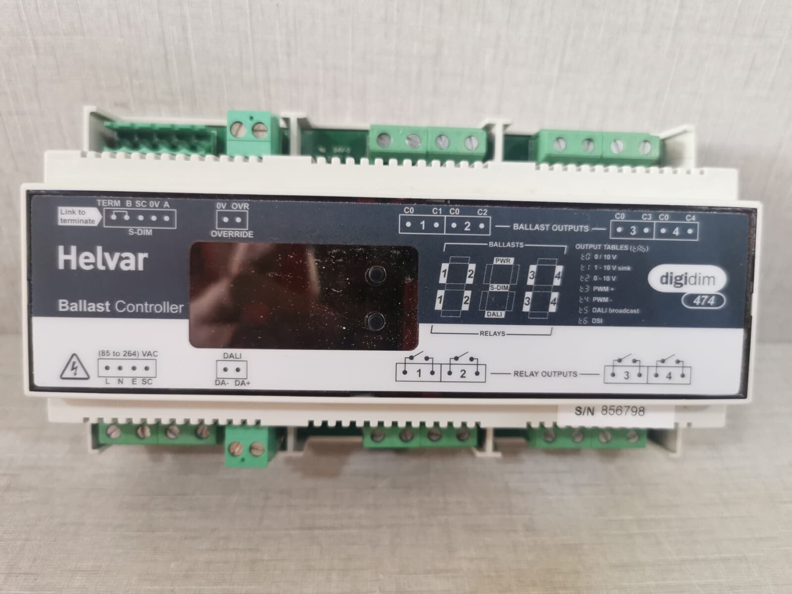 HELVAR 474 BALLAST CONTROLLER S/W V1.60 REV.7 85-264VAC