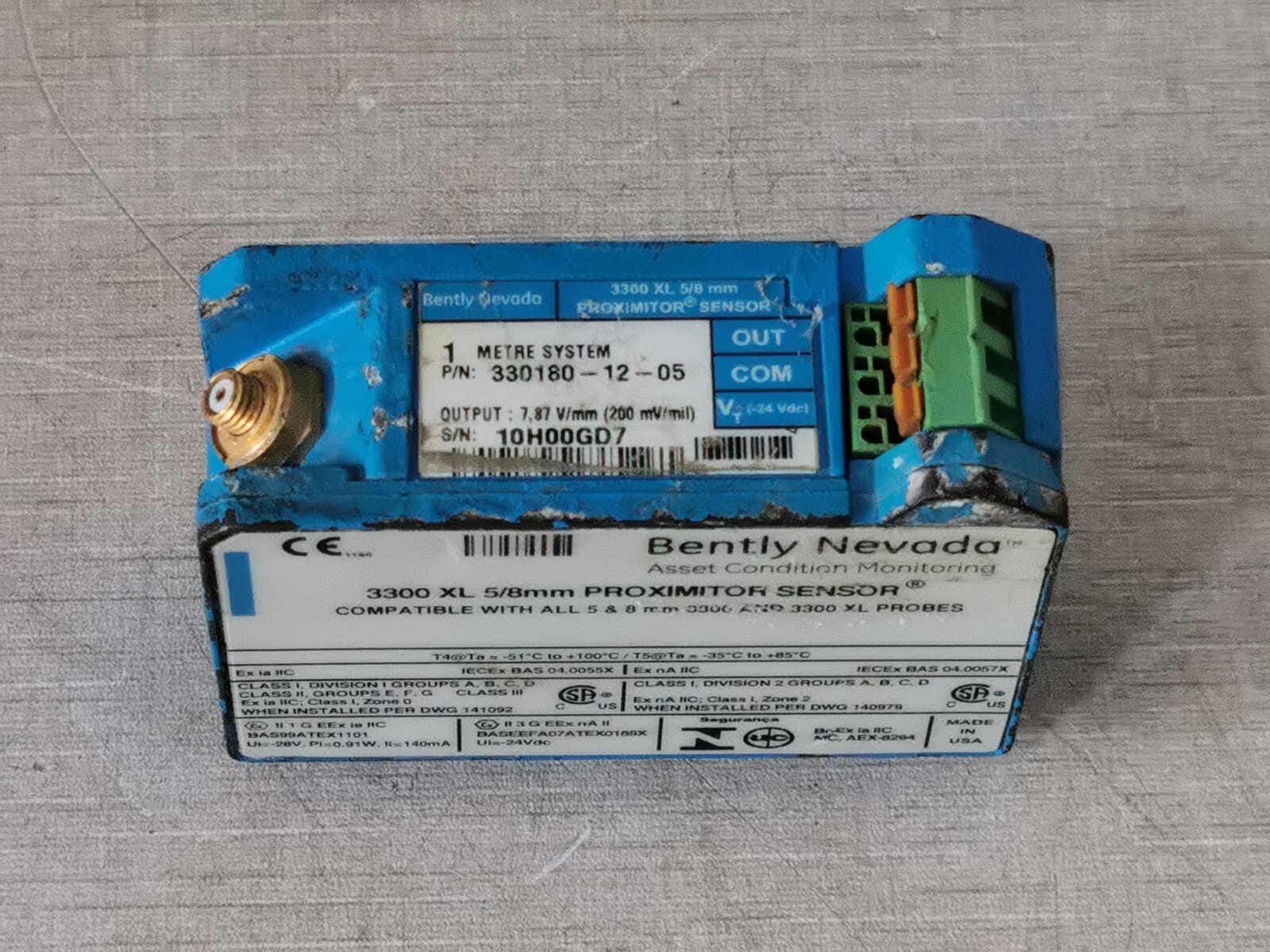 Bently Nevada 330180-12-05 Bently Nevada 3300 XL, 5/8 mm PROXIMITOR SENSOR 330180-12-05 4