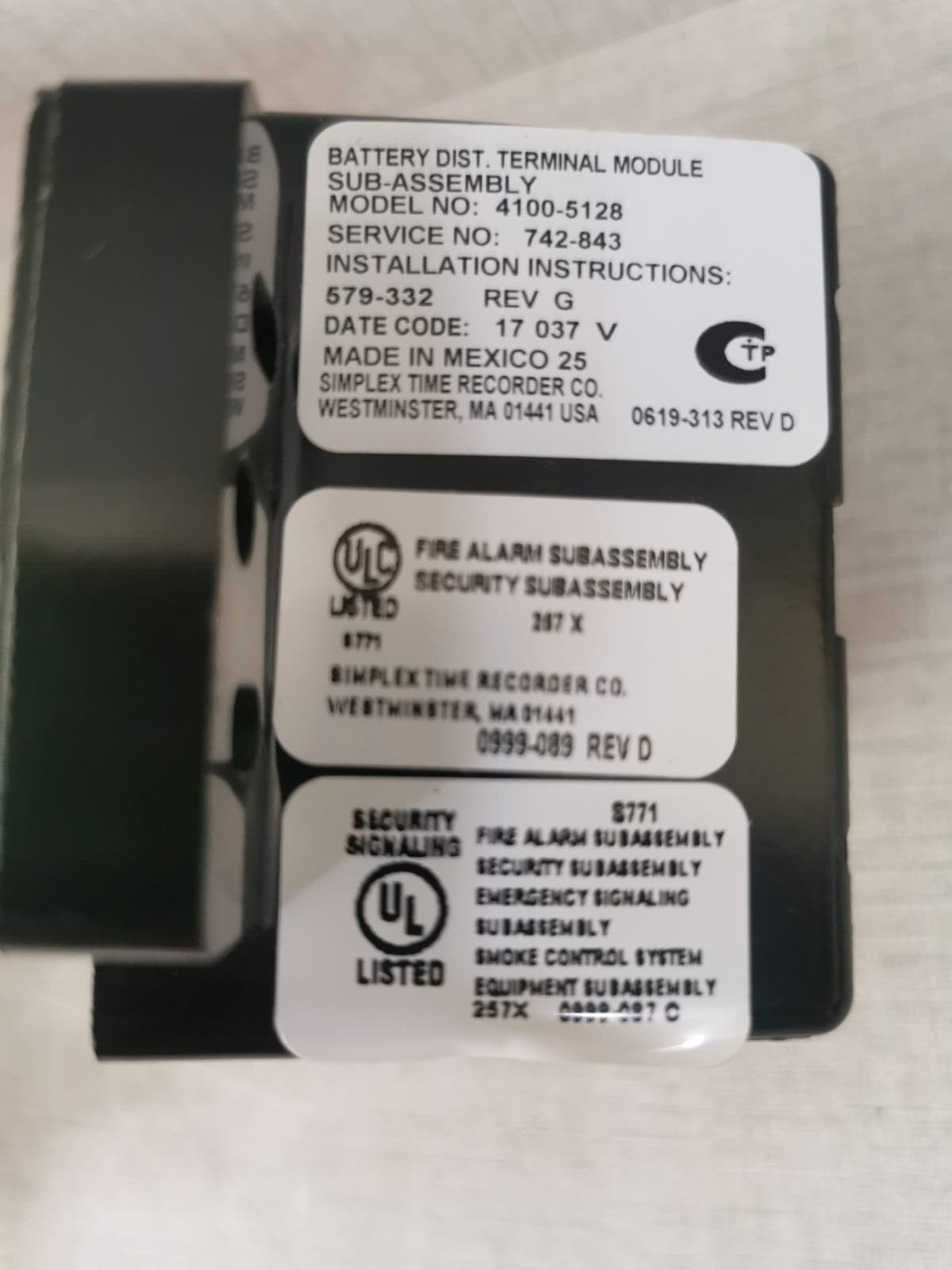 BUSS 742-843 BUSS 4100-5128 / 742-843 BATTERY DIST.TERMINAL MODULE SUB-ASSEMBLY 5