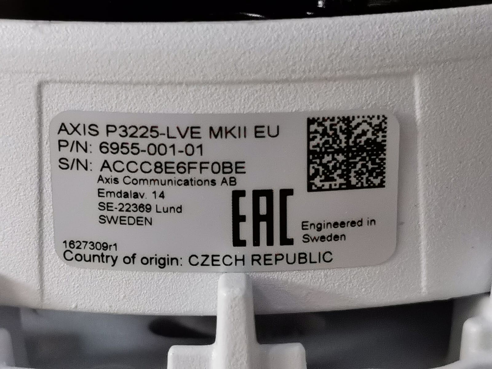 Axis 6955-001-01 AXIS P3225-LVE MKII Network Camera Part No. 6955-001-01 2