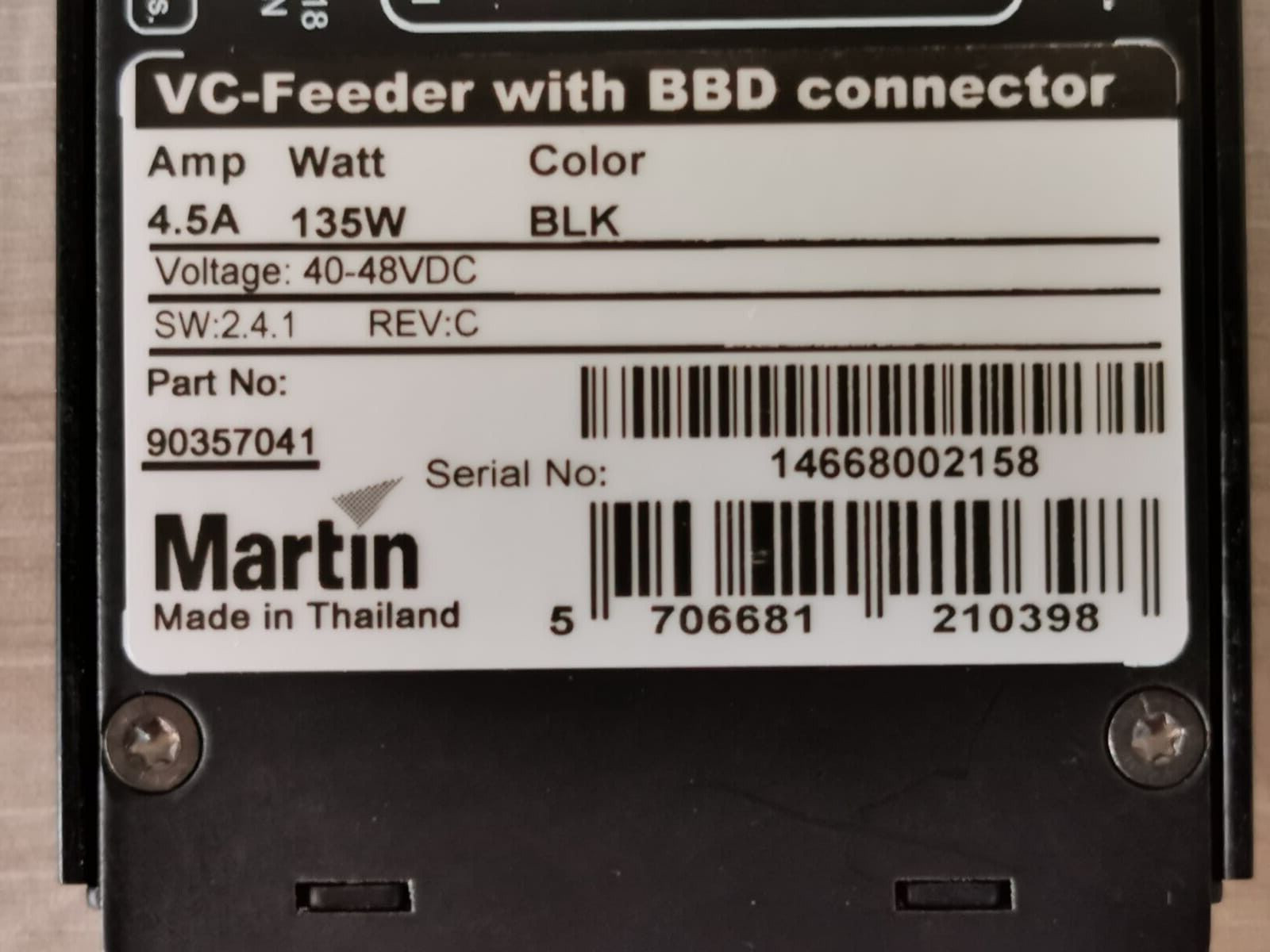 Martin 90357041 MARTIN VC-Feeder p3 with BBD Connector / Part No: 90357041 3