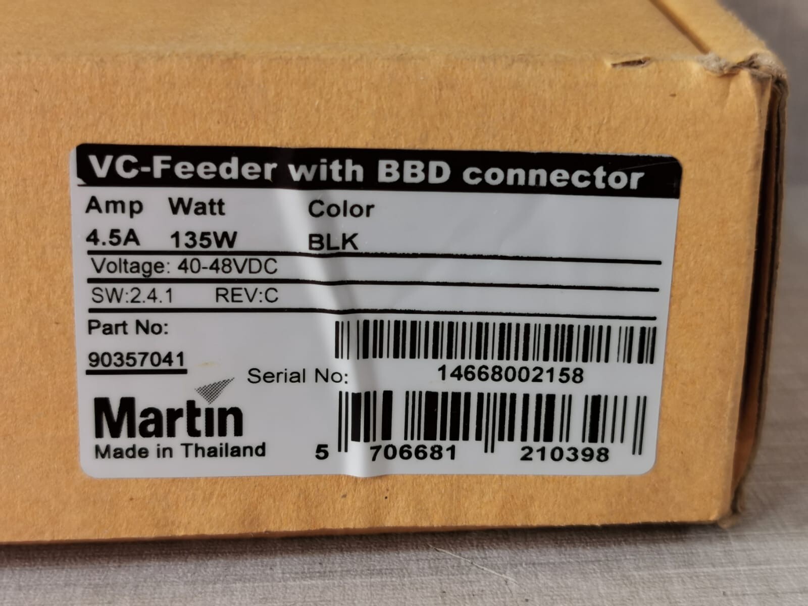 Martin 90357041 MARTIN VC-Feeder p3 with BBD Connector / Part No: 90357041 10