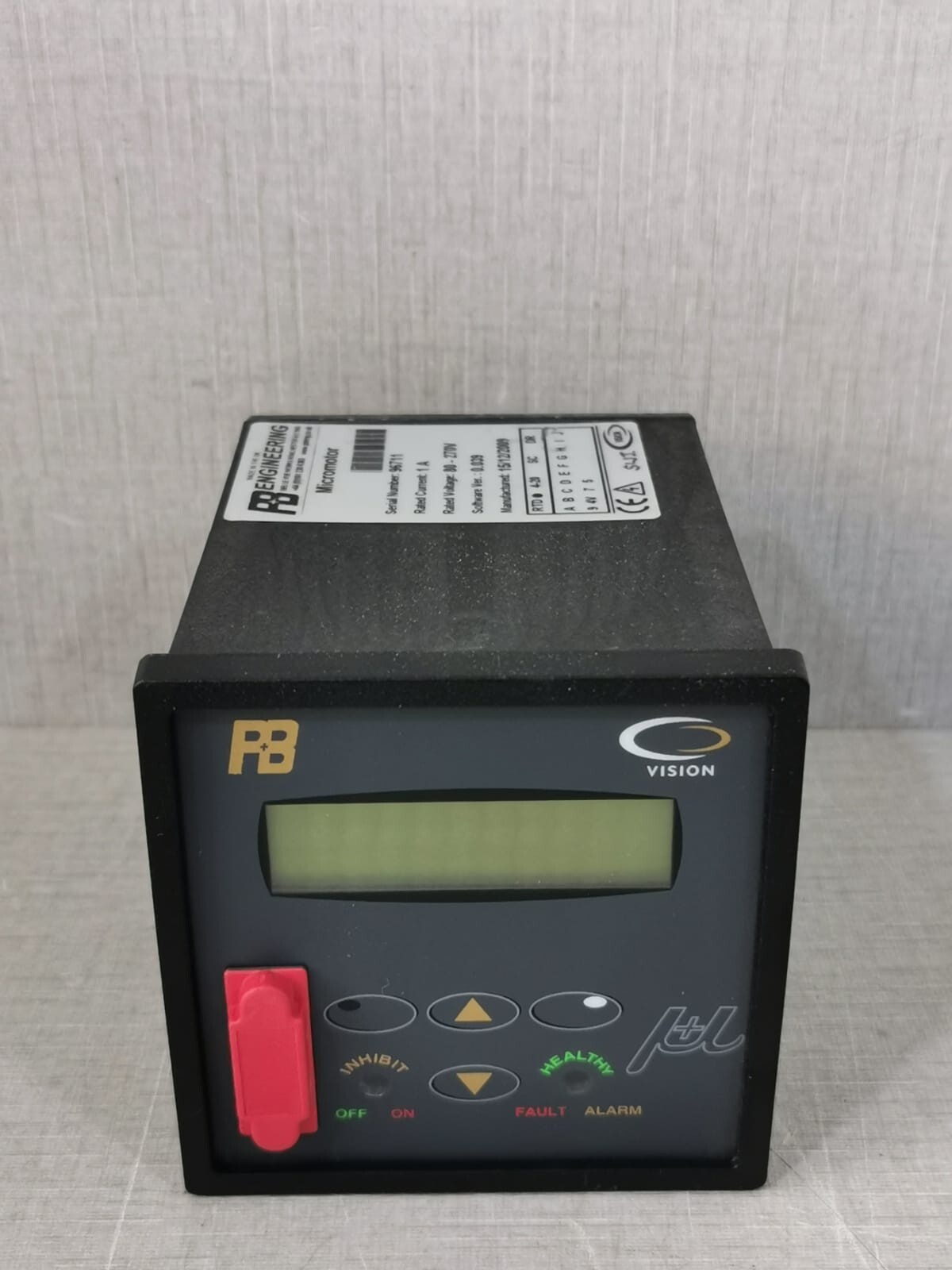 P+B ENGINEERING 0-039 P+B ENGINEERING PROTECTION RELAY VISION MICROMOTOR POWERD SOFTWARE VER: 0-039 3