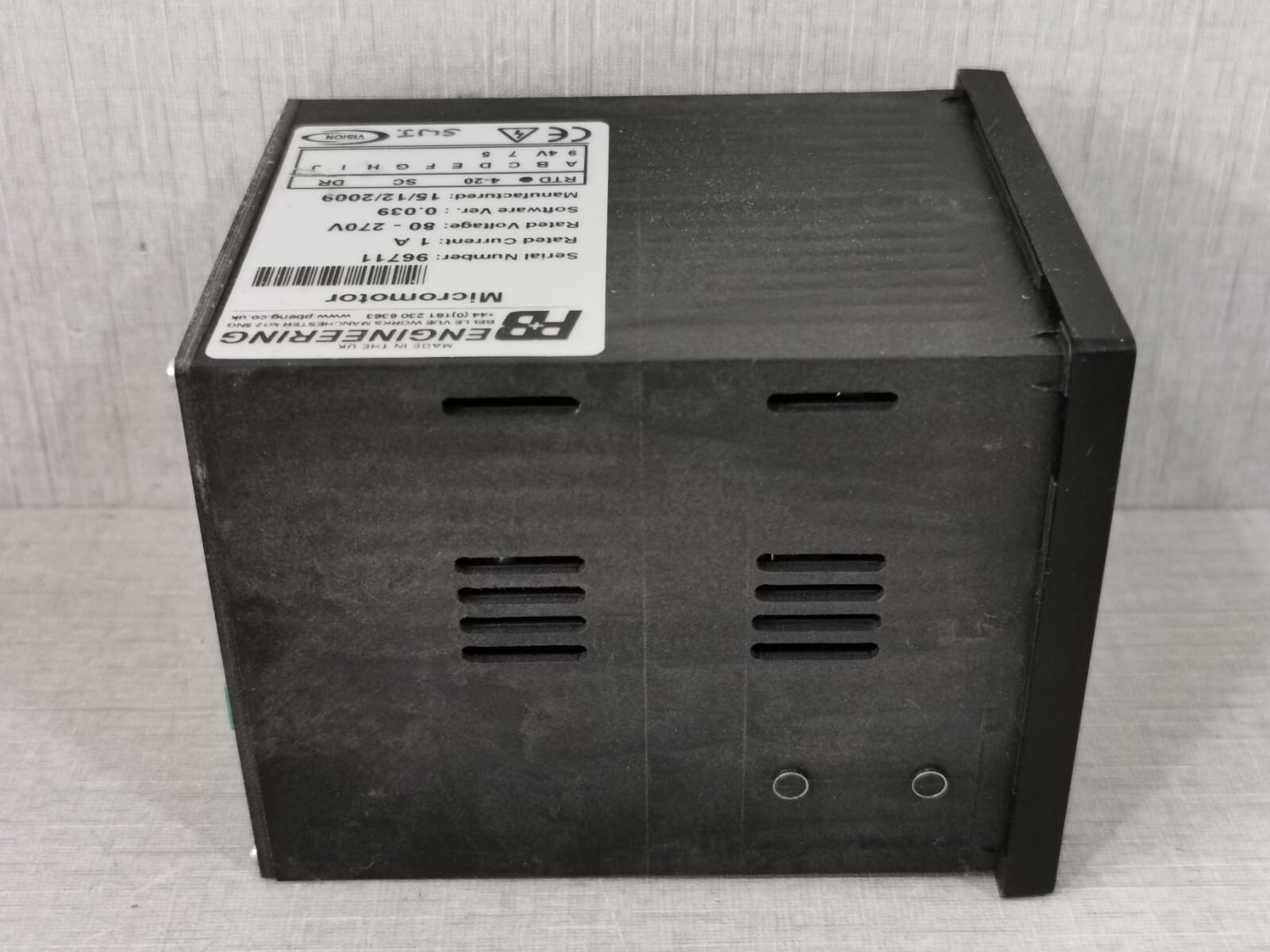 P+B ENGINEERING 0-039 P+B ENGINEERING PROTECTION RELAY VISION MICROMOTOR POWERD SOFTWARE VER: 0-039 7