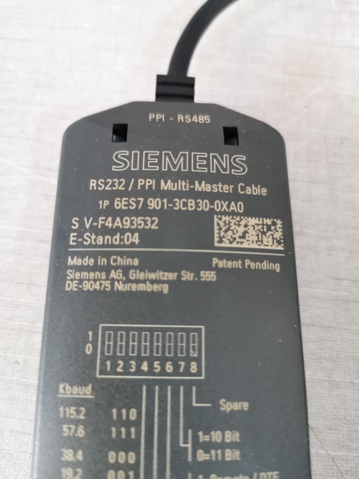 Siemens 6ES7-901-0XA0 S7-200 SIEMENS 6ES7-901-0XA0 S7-200 / RS232 / PPI MULTI-MASTER CABLE 5