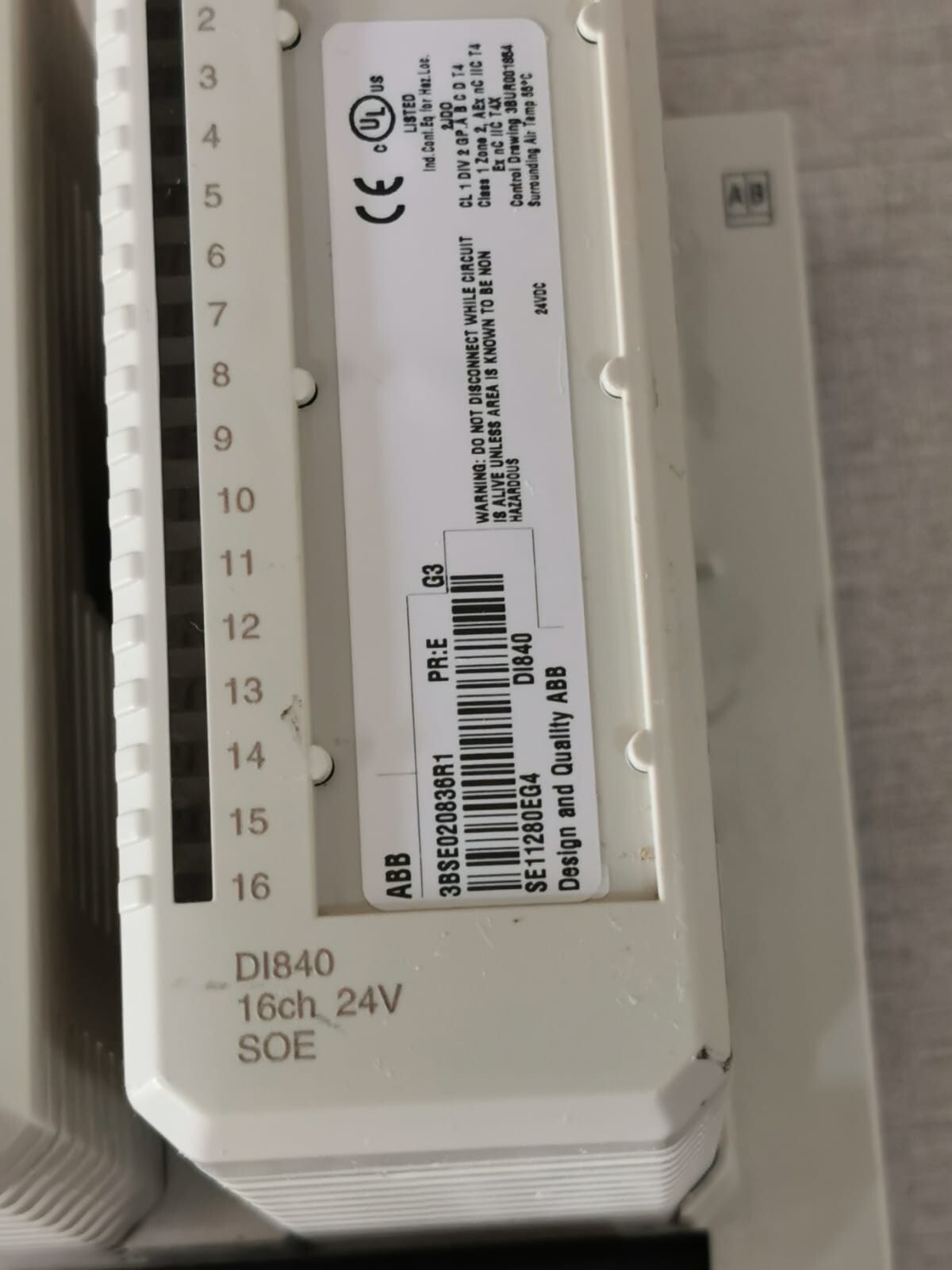 ABB 3BSE020836R1 & 3BSE020850R1 ABB DI840 3BSE020836R1 with Base 3BSE020850R1 2