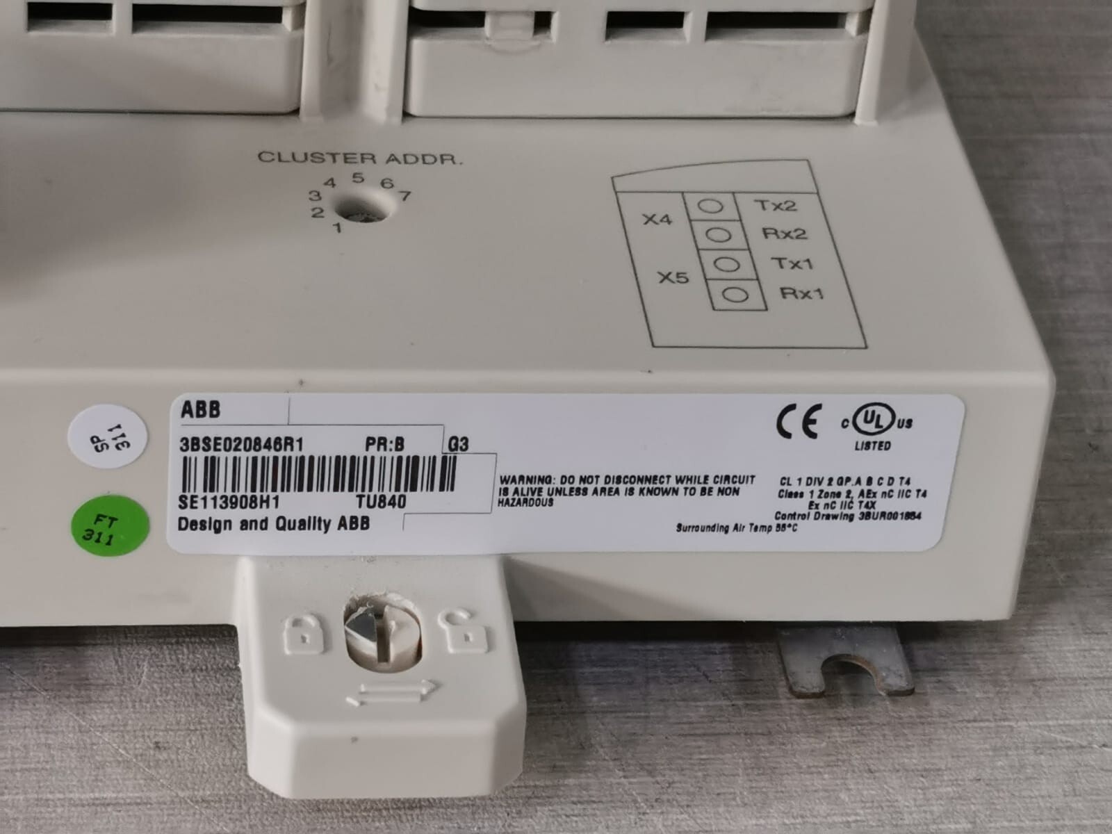 ABB 3BSE037760R1 & 3BSE020846R1 ABB TB840A 3BSE037760R1 Redundant Cluster Module with Base 3BSE020846R1 8