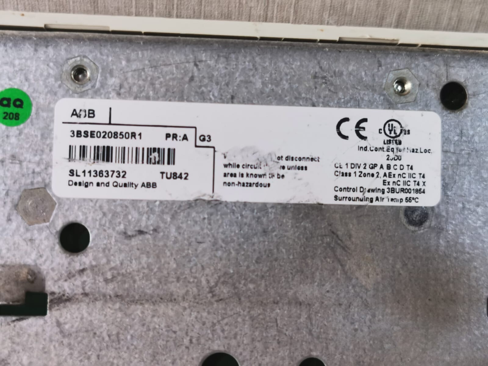 ABB 3BSE020850R1 ABB 3BSE020850R1 MODULE TERMINATION UNIT BASE PLATE FOR TU842 2