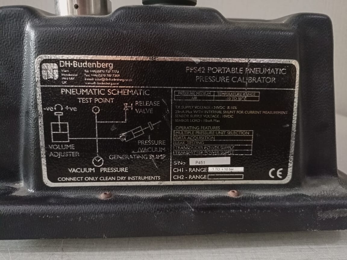 DH-BUDENBERG PPS42 / DHB42 DH-BUDENBERG PPS42 PORTABLE PNEUMATIC PRESSURE CALIBRATOR DHB42 8
