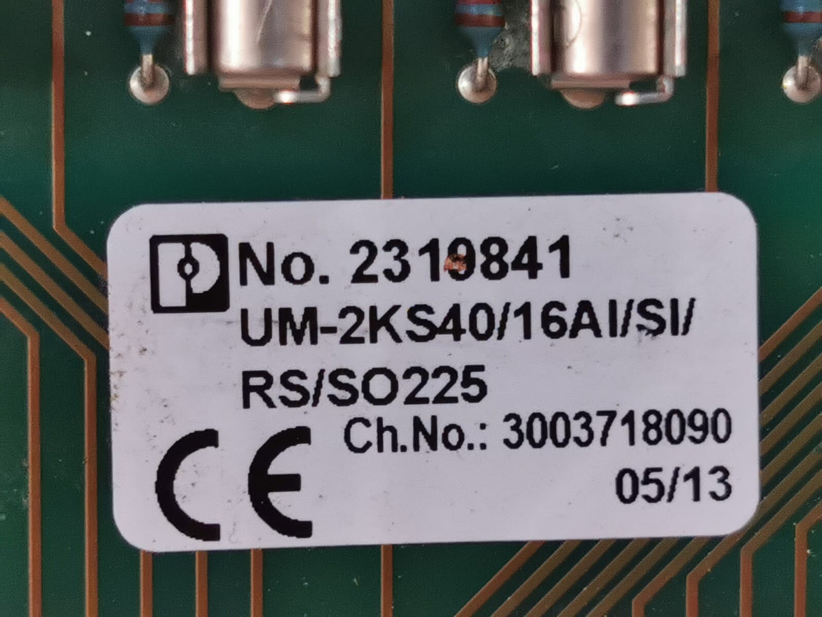 Phoenix Contact SO225 PHOENIX CONTACT UM-2KS40/16AI/SI/RS/SO225 SERIES INPUT MODULE 3