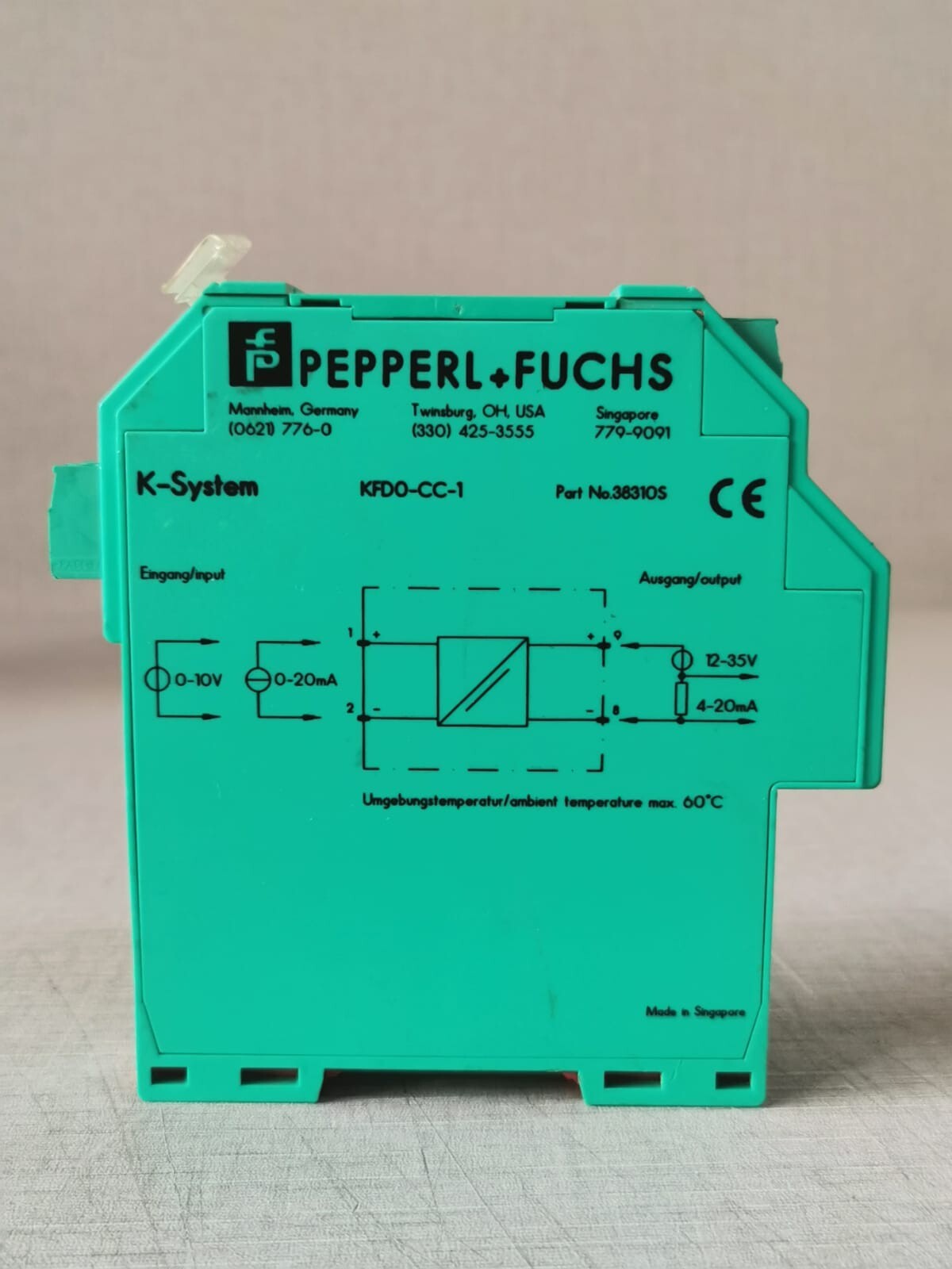 Pepperl+Fuchs 3831OS Pepperl+Fuchs KFD0-CC-1 Safety Barrier 3831OS 3