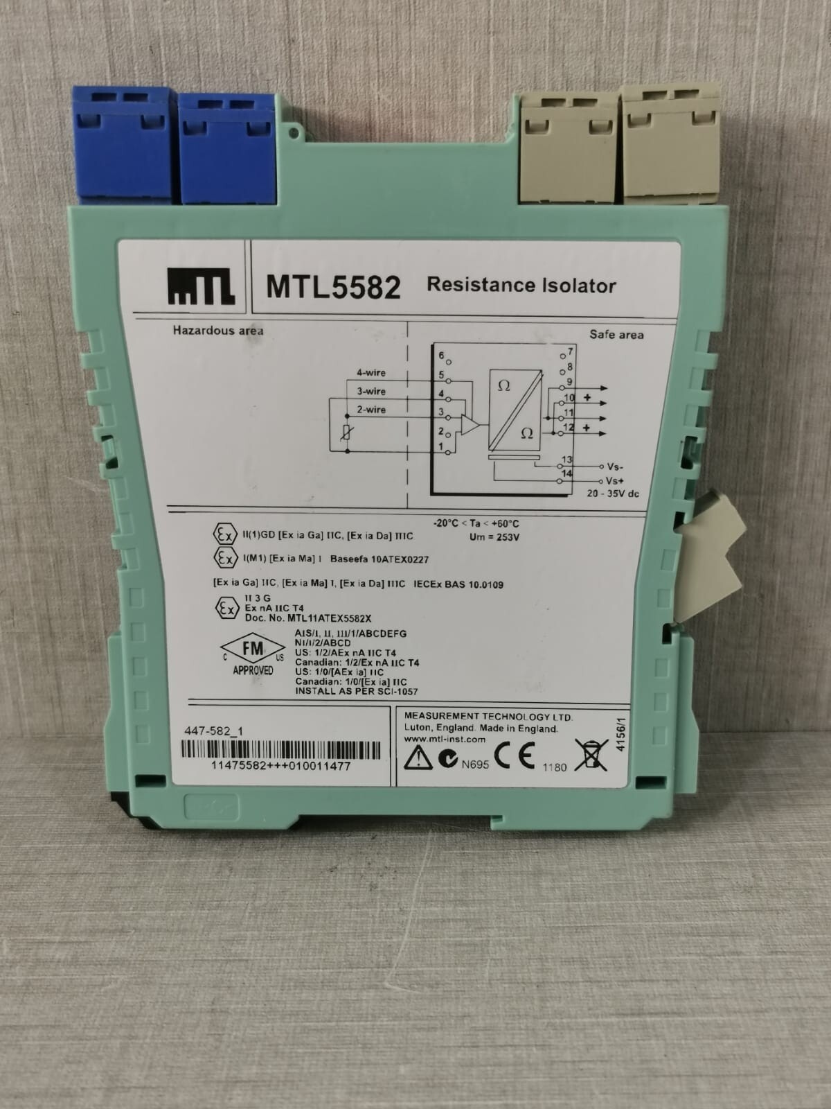 MEASUREMENT TECHNOLOGY MTL5582 MEASUREMENT TECHNOLOGY MTL5582 RESISTANCE ISOLATOR 6