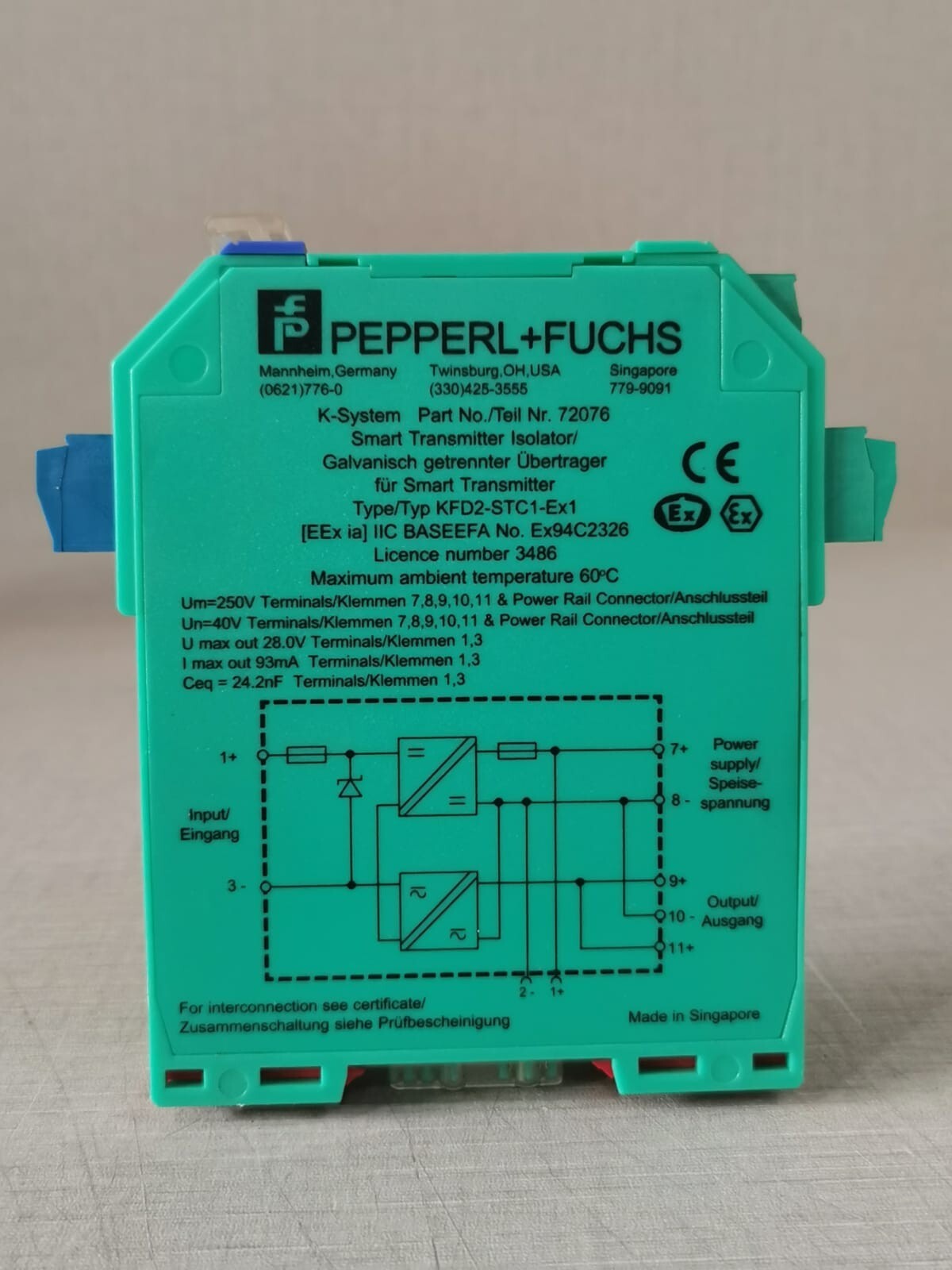 Pepperl+Fuchs 72076 Pepperl+Fuchs KFD2-STC1-Ex1 Smart Transmitter Isolator 72076 4