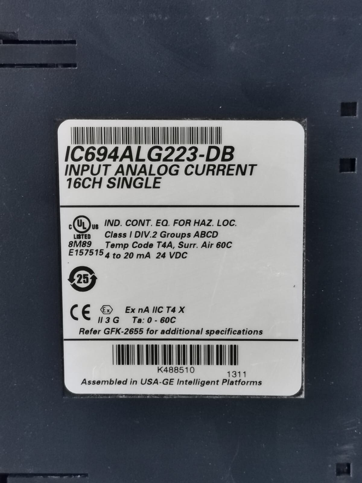 GE Fanuc IC694ALG223-DB GE FANUC IC694ALG223-DB INPUT ANALOG CURRENT, 16-CHANNEL SINGLE MODULE 9