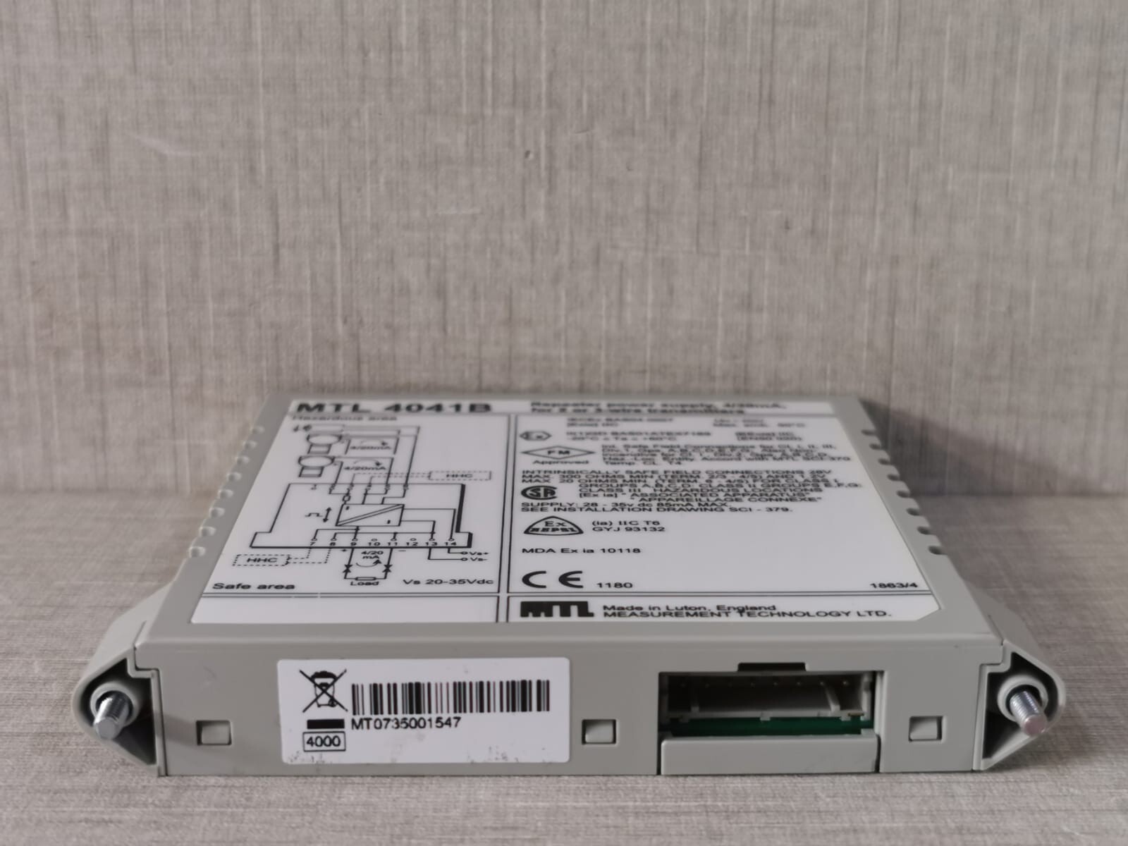 MTL MTL 4041B MTL 4041B REPEATER POWER SUPPLY,4/20mA, FOR 2 OR 3 WIRE TRASMITTERS 7