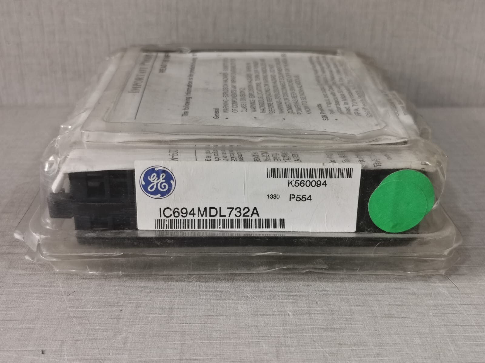 GE Fanuc IC694MDL732A GE FANUC IC694MDL732A OUTPUT 12/24 VDC 0.5 8PT MODULE 7