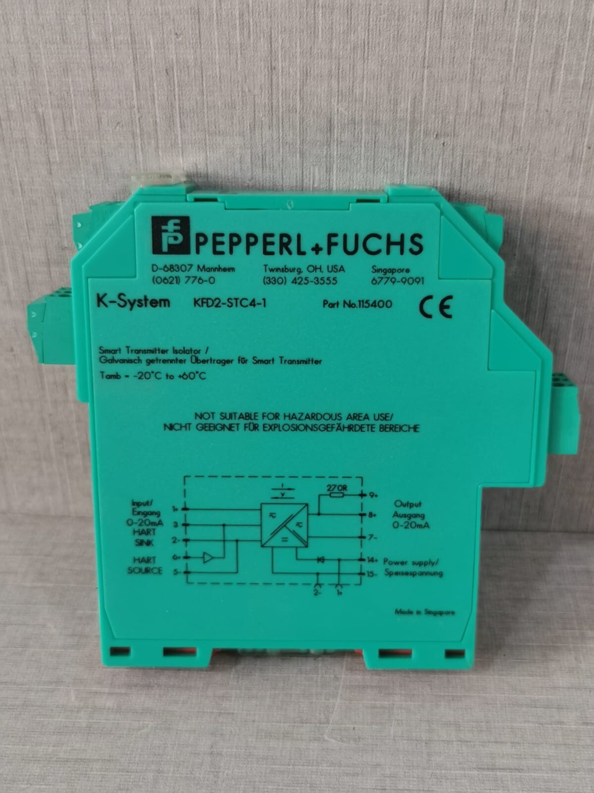 Pepperl+Fuchs KFD2-STC4-1 Pepperl+Fuchs KFD2-STC4-1 Smart Transmitter Isolator P/n.: 115400 5
