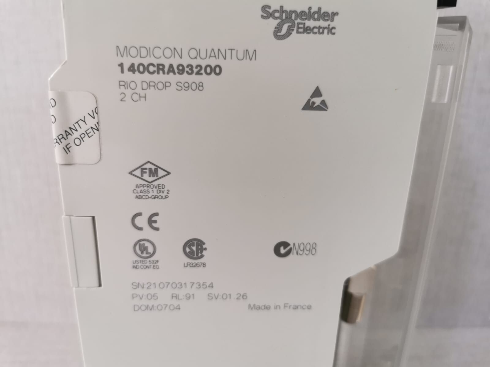 Schneider Electric CRA-93200 SCHNEIDER ELECTRIC CRA 93200 140CRA93200 RIO DROP S908 2 CH 7