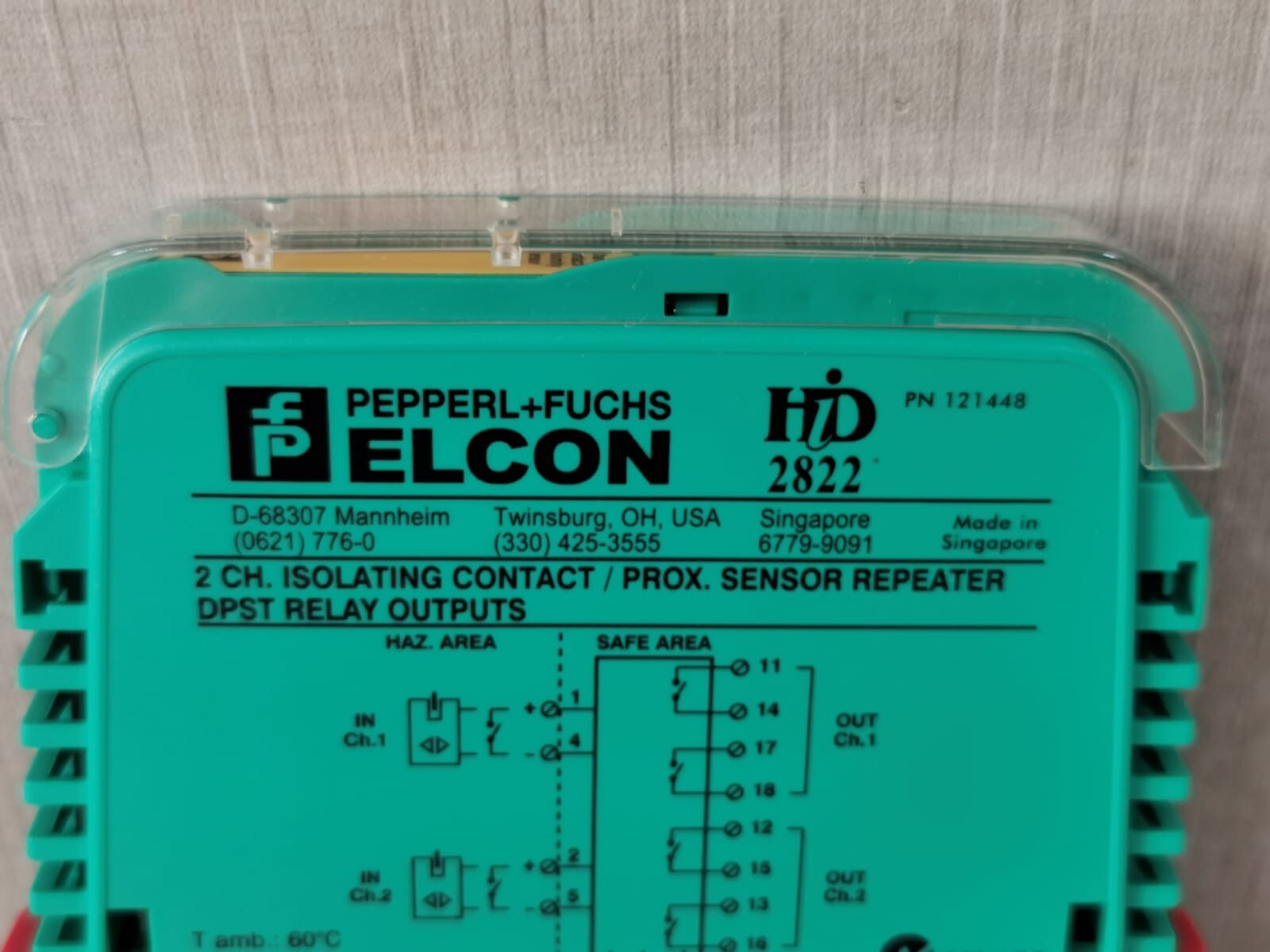 Pepperl+Fuchs HID-2822 PEPPERL+FUCHS ELCON HiD 2822 2 CH. Contact / Proximity Sensor Repeater 121448 5