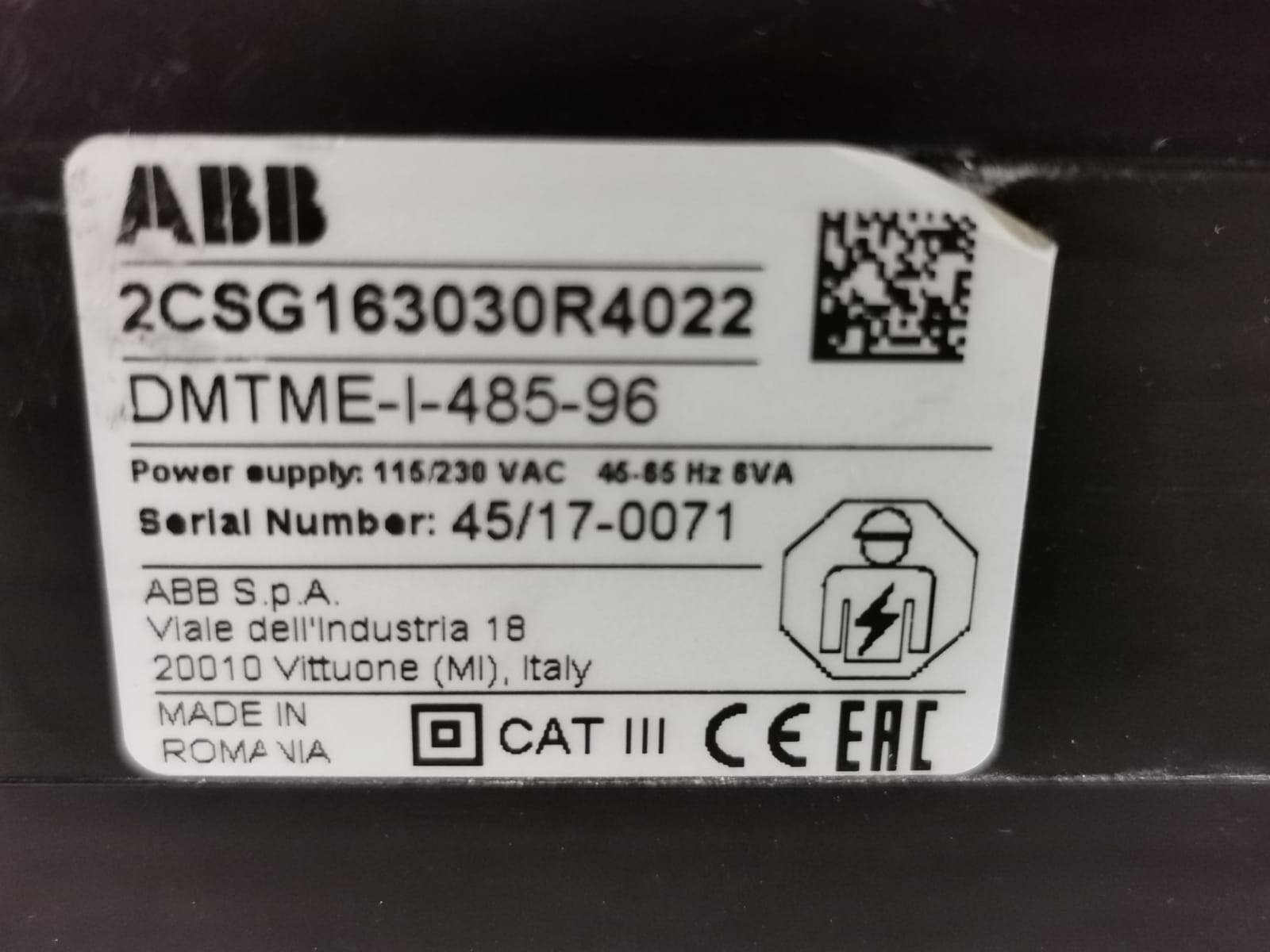 ABB DMTME-I-485-96 ABB DMTME-I-485-96 DIGITAL MULTIMETER 2CSG163030R4022 6