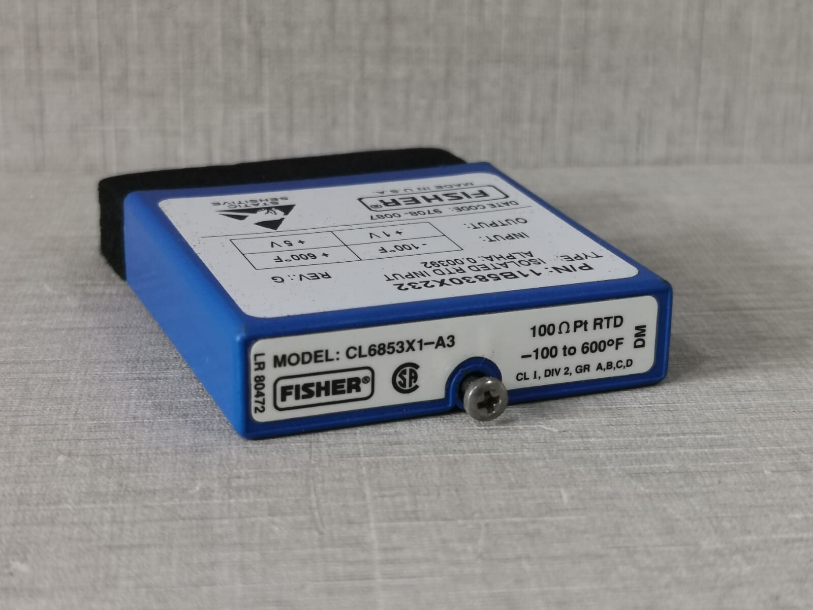 FISHER 11B5830X2323 FISHER CL6853X1-A3 11B5830X2323 ISOLATED RTD INPUT REV G 2